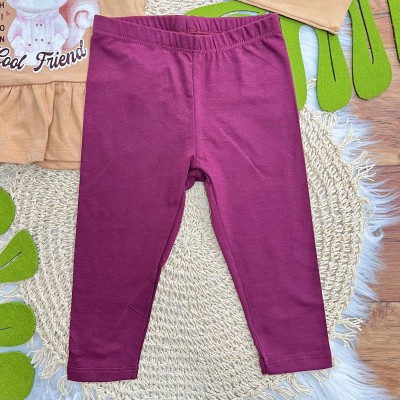 Conj. Blusa Manga Longa Cool Friend e Calça Legging - Areia e Uva